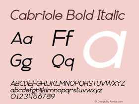 Cabriole Bold Italic Version 1.002;Fontself Maker 3.5.4图片样张