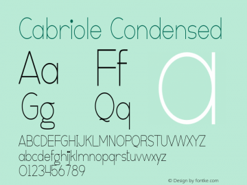 Cabriole Condensed Version 1.002;Fontself Maker 3.5.4图片样张