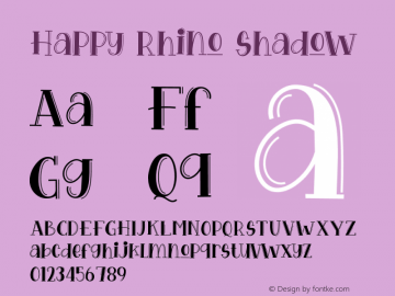 Happy Rhino Shadow Version 1.004;Fontself Maker 3.5.4图片样张