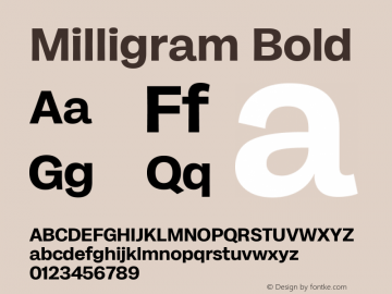 Milligram Bold Version 1.000图片样张