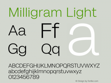 Milligram Light Version 1.000图片样张