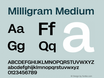 Milligram Medium Version 1.000图片样张