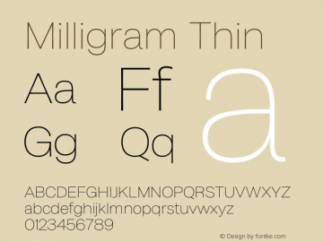 Milligram Thin Version 1.000图片样张