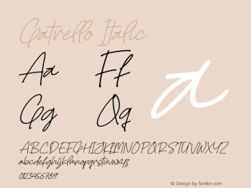 Gatrello Italic Version 1.00;March 18, 2022;FontCreator 13.0.0.2680 64-bit图片样张