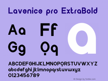 Lavenice pro ExtraBold Version 1.000图片样张