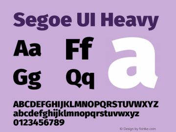 Segoe UI Heavy Version 4.301;March 20, 2018;FontCreator 14.0.0.2814 64-bit图片样张