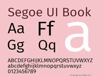 Segoe UI Book Version 4.301;March 20, 2018;FontCreator 14.0.0.2814 64-bit图片样张