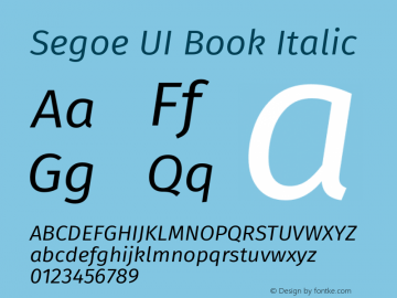 Segoe UI Book Italic Version 4.301;March 20, 2018;FontCreator 14.0.0.2814 64-bit图片样张