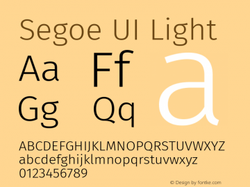 Segoe UI Light Version 4.301;March 20, 2018;FontCreator 14.0.0.2814 64-bit图片样张