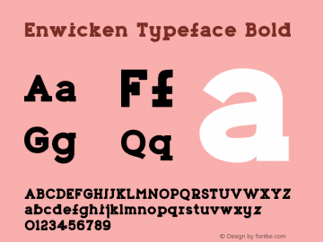 Enwicken Typeface Bold Version 1.000图片样张