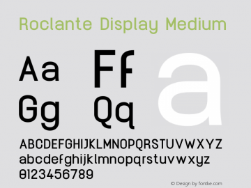 Roclante Display Medium Version 1.000;FEAKit 1.0图片样张