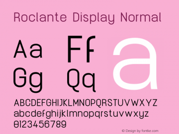 Roclante Display Normal Version 1.000;FEAKit 1.0图片样张
