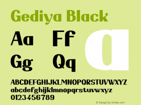 Gediya-Black Version 1.001;Fontself Maker 3.5.7图片样张