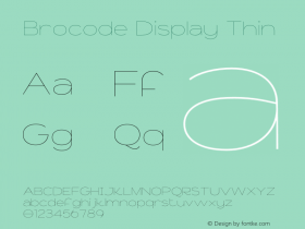 Brocode Display Thin Version 1.000;hotconv 1.0.109;makeotfexe 2.5.65596图片样张