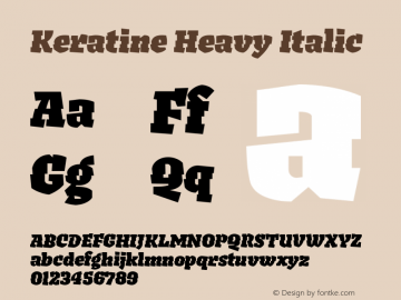 Keratine-HeavyItalic Version 1.000图片样张