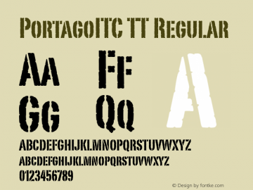 PortagoITC TT Regular v1.0 Font Sample