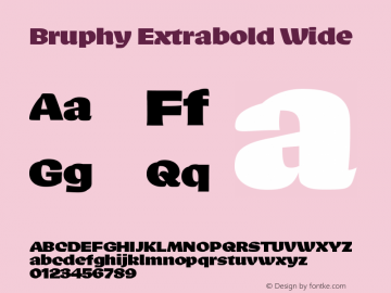 Bruphy Extrabold Wide Version 0.003;hotconv 1.0.109;makeotfexe 2.5.65596图片样张