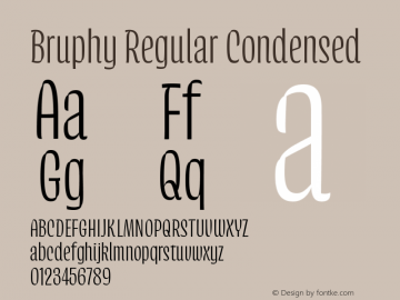 Bruphy Regular Condensed Version 0.003;hotconv 1.0.109;makeotfexe 2.5.65596图片样张