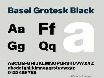 Basel Grotesk Black Version 1.000; ttfautohint (v1.8)图片样张