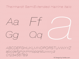 Theinhardt SemiExtended  Hairline Italic Version 1.002; build 0003图片样张