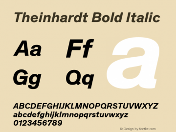 Theinhardt Bold Italic Version 4.003; build 0007图片样张