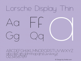 Lorsche Display Thin Version 1.000;hotconv 1.0.109;makeotfexe 2.5.65596图片样张