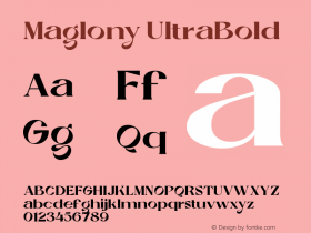 Maglony UltraBold Version 1.000图片样张