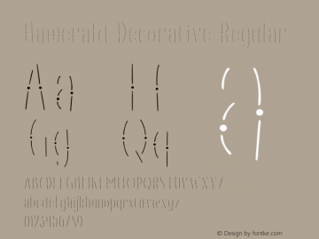 Hamerald Decorative Version 1.00;September 14, 2021;FontCreator 12.0.0.2525 64-bit图片样张