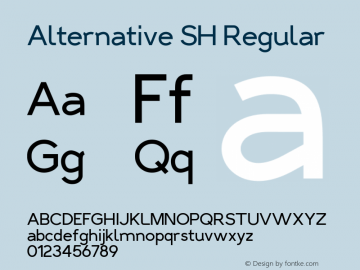 Alternative SH Version 1.00;January 30, 2022;FontCreator 13.0.0.2683 64-bit图片样张