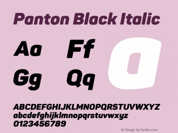 Panton Black Italic Version 1.000;PS 001.000;hotconv 1.0.70;makeotf.lib2.5.58329图片样张