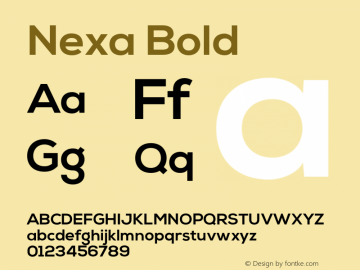 Nexa Bold Version 1.000;PS 001.000;hotconv 1.0.88;makeotf.lib2.5.64775图片样张