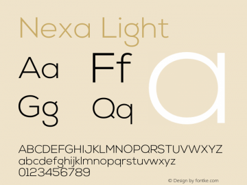 Nexa Light Version 1.000;PS 001.000;hotconv 1.0.88;makeotf.lib2.5.64775图片样张