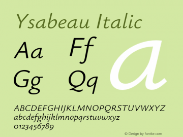 Ysabeau Italic Version 0.029;FEAKit 1.0图片样张