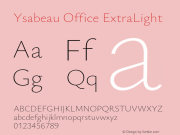 Ysabeau Office ExtraLight Version 0.030;FEAKit 1.0图片样张