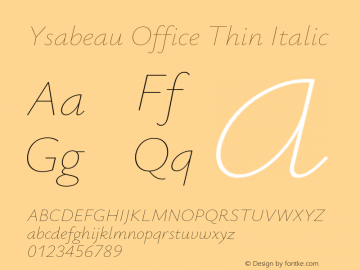 Ysabeau Office Thin Italic Version 0.029;FEAKit 1.0图片样张