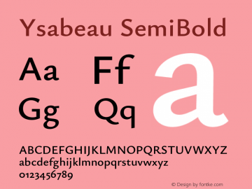 Ysabeau SemiBold Version 0.030;FEAKit 1.0图片样张