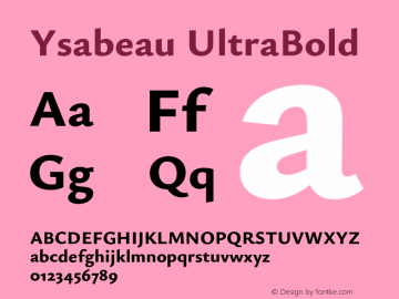 Ysabeau UltraBold Version 0.030;FEAKit 1.0图片样张