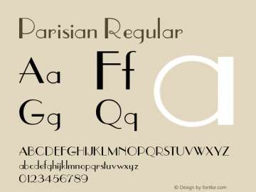 Parisian Regular Macromedia Fontographer 4.1.4 11/6/99图片样张