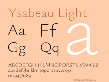 Ysabeau Light Version 0.030图片样张