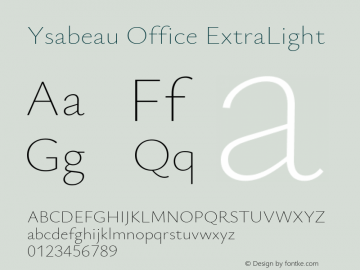 Ysabeau Office ExtraLight Version 0.030图片样张