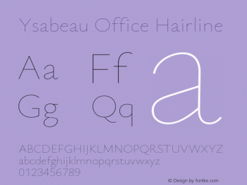 Ysabeau Office Hairline Version 0.030图片样张