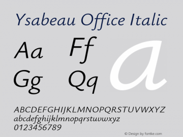 Ysabeau Office Italic Version 0.029图片样张
