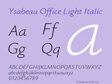 Ysabeau Office Light Italic Version 0.029图片样张