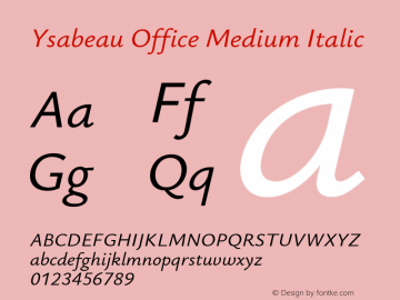 Ysabeau Office Medium Italic Version 0.029图片样张