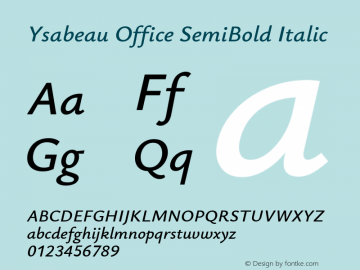 Ysabeau Office SemiBold Italic Version 0.029图片样张
