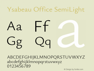 Ysabeau Office SemiLight Version 0.030图片样张