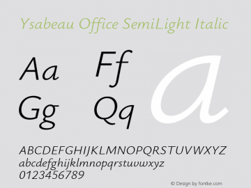 Ysabeau Office SemiLight Italic Version 0.029图片样张
