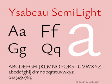 Ysabeau SemiLight Version 0.030图片样张