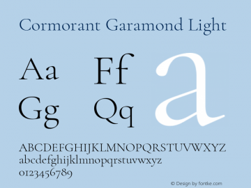 Cormorant Garamond Light Version 3.615图片样张