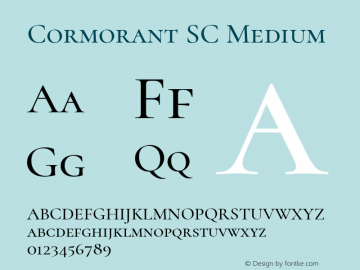 Cormorant SC Medium Version 3.615图片样张